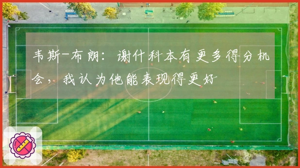 韦斯-布朗：谢什科本有更多得分机会，我认为他能表现得更好